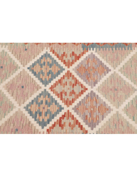 Tappeto Kilim Afghanistan 62x194 Terracotta Blu