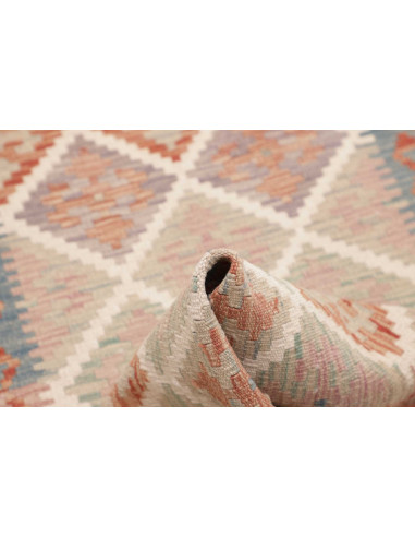Tappeto Kilim Afghanistan 62x194 Terracotta Blu