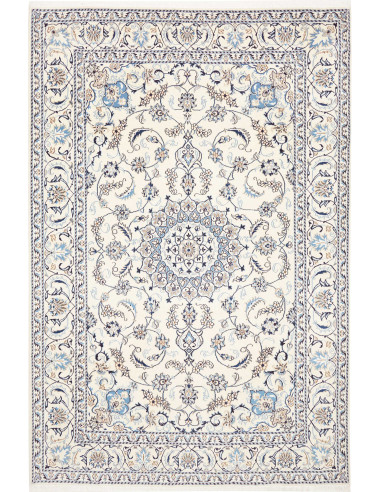 Tappeto Nain Kashmar Persia 196x300 Avorio Blu