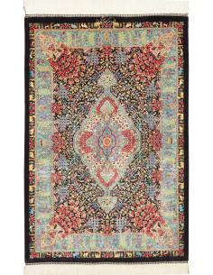 Tappeto Ghom Seta Persia 61x91 Nero Rosso