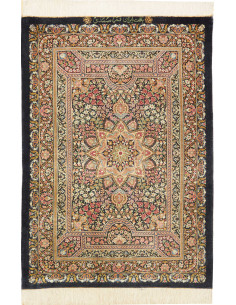 Rug Ghom Silk Persia 62x90 Black Pink