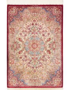 Rug Ghom Silk Persia 81x118 Cream Red