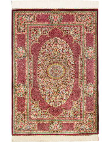 Tappeto Ghom Seta Persia 81x118 Rosso Rubino Bo