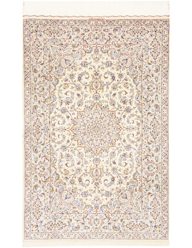 Rug Ghom Silk Persia 99x150 Ivory Blue