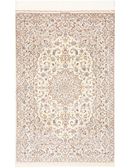 Rug Ghom Silk Persia 99x150 Ivory Blue