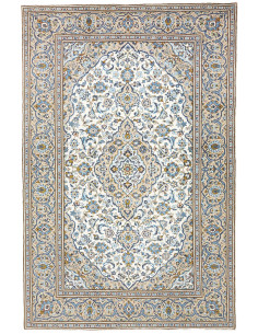 Rug Kashan Persia 200x304 Cream Sky Blue