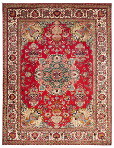 Hand Made Rug Tabriz Persia 222x292 Red Cream