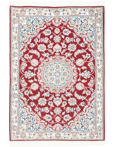 Hand Made Rug Nain 9la Persia 82x118 Red Cream