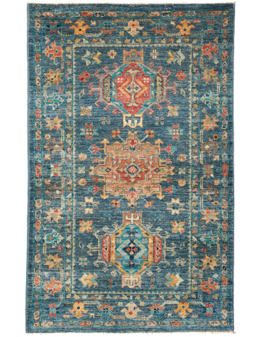 Tappeto Tribal Pakistan azzurro bianco 78x123
