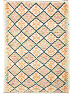 Kilim 128x180 Cm Kilim Afghanistan. Hand-carded Wool warp: