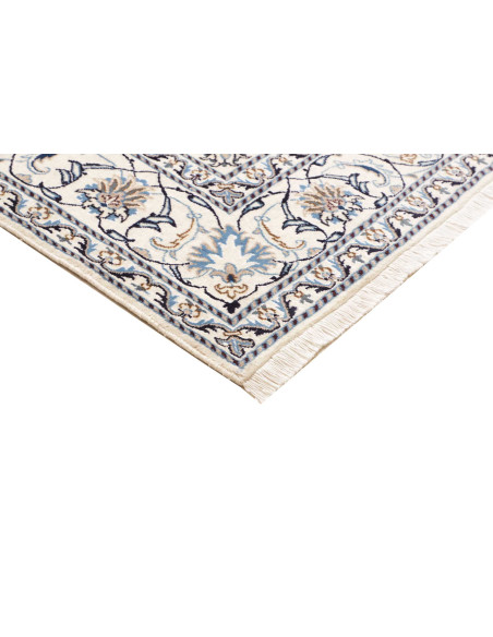 Tappeto Nain Kashmar Persia 196x300 Avorio Blu