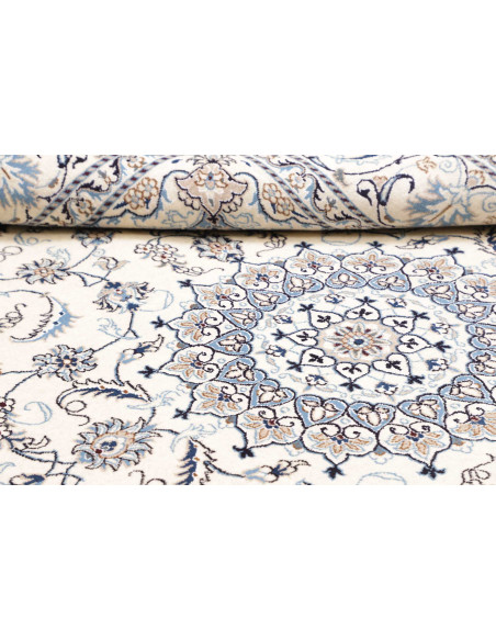 Tappeto Nain Kashmar Persia 196x300 Avorio Blu