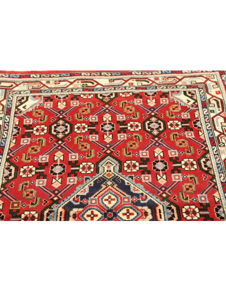 Tappeto Hamadan Persia rosso grigio 102x154