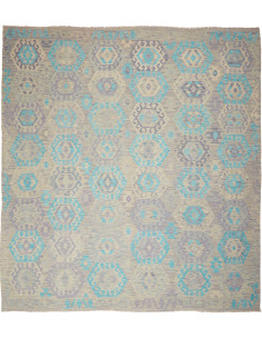Rug Kilim Afghanistan sky blue white 262x290