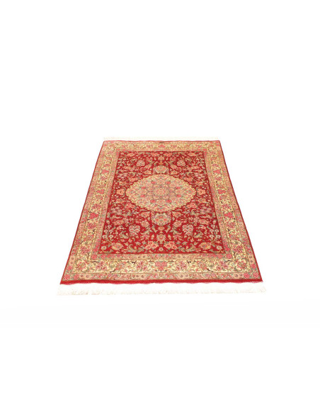 Ghom Silk Persia Medallion Red Cream 97x151 Cm