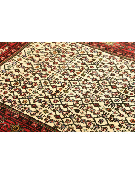 Rug Hamadan Persia maroon yellow 104x148
