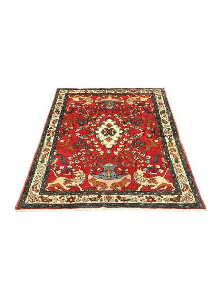 Rug Hamadan Persia maroon yellow 110x154