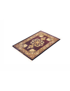 Rug Ghom Silk Persia 61x90 Deep Navy Gold 2