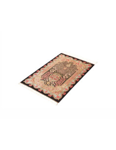 Rug Ghom Silk Persia 60x89 Black Pink 2