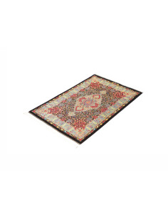Rug Ghom Silk Persia 61x91 Black Red 2