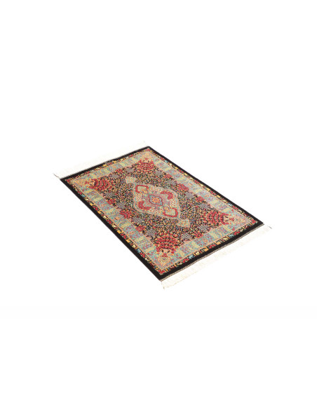 Tappeto Ghom Seta Persia 61x91 Nero Rosso