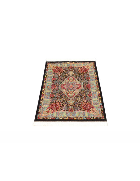 Tappeto Ghom Seta Persia 61x91 Nero Rosso