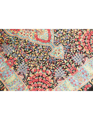 Tappeto Ghom Seta Persia 61x91 Nero Rosso