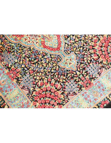 Tappeto Ghom Seta Persia 61x91 Nero Rosso
