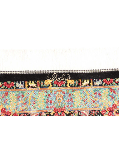 Tappeto Ghom Seta Persia 61x91 Nero Rosso
