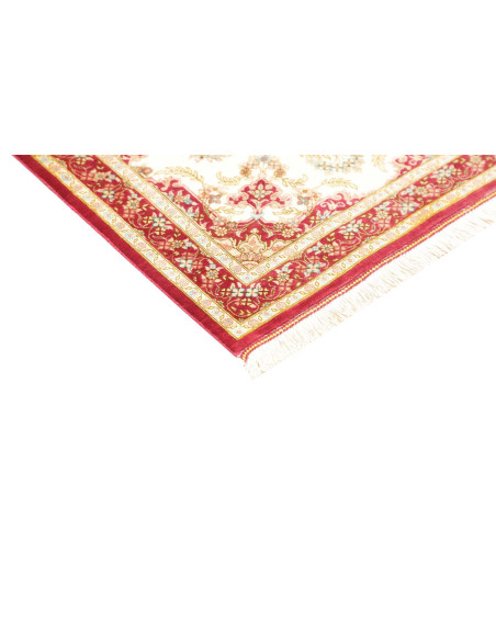 Tappeto Ghom Seta Persia 60x87 Crema Rosso