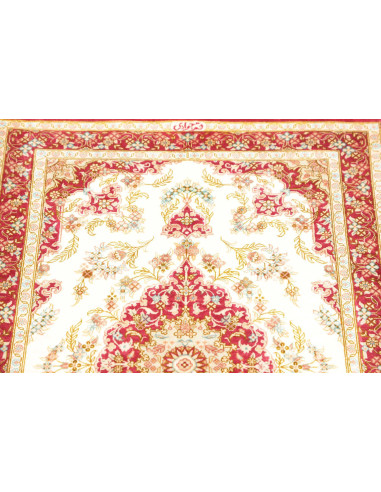 Rug Ghom Silk Persia 60x87 Cream Red