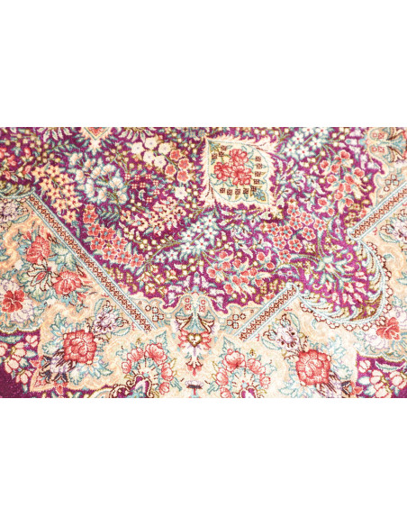 Rug Ghom Silk Persia 61x94 Purple Cream