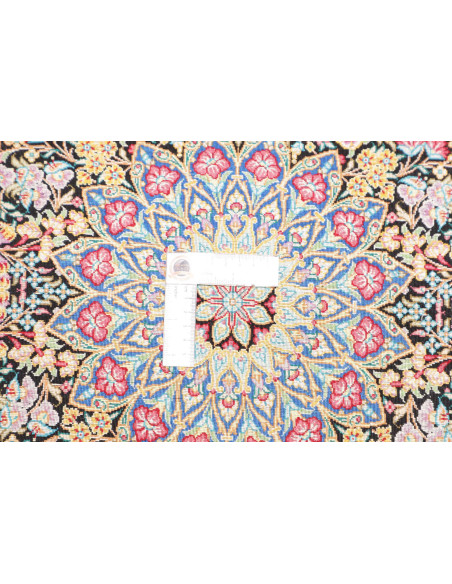 Tappeto Ghom Seta Persia 58x89 Blu Notte Oro