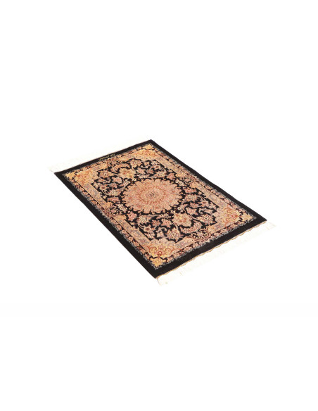 Rug Ghom Silk Persia 62x90 Black Cream