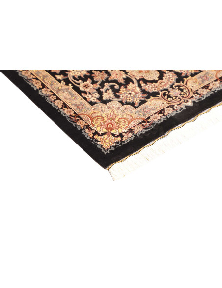 Rug Ghom Silk Persia 62x90 Black Cream