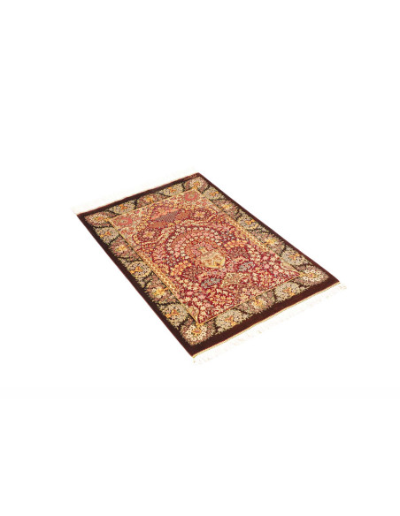 Tappeto Ghom Seta Persia 63x94 Bordeaux Marrone