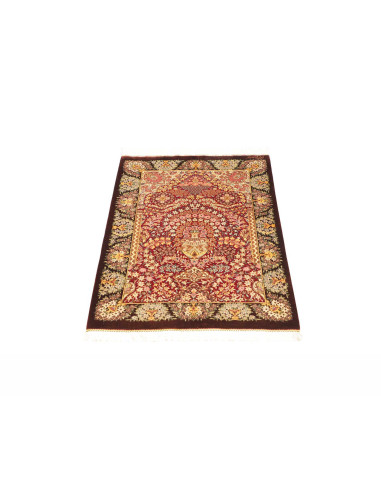 Tappeto Ghom Seta Persia 63x94 Bordeaux Marrone