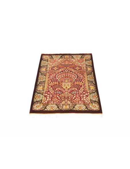 Tappeto Ghom Seta Persia 63x94 Bordeaux Marrone