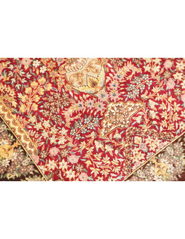 Tappeto Ghom Seta Persia 63x94 Bordeaux Marrone