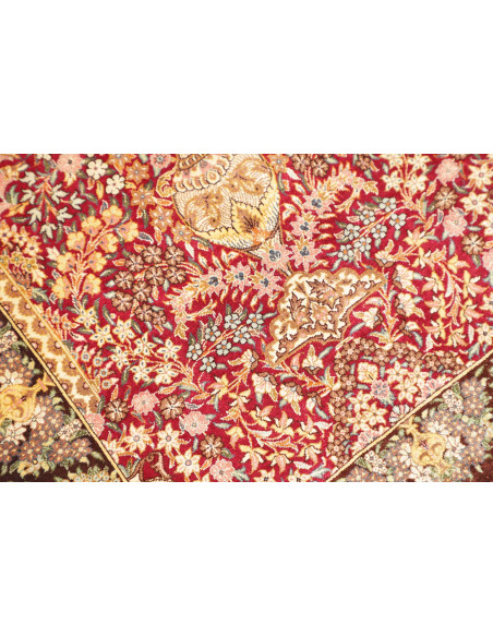 Tappeto Ghom Seta Persia 63x94 Bordeaux Marrone
