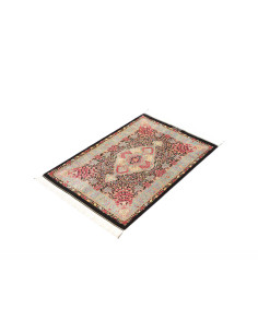 Tappeto Ghom Seta Persia 63x93 Nero Turchese 2