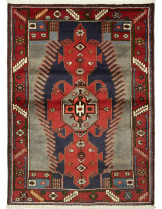 108x150 Cm Tribal Medallion Rug, Caucasian, Wool warp: