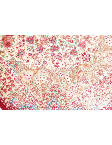 Rug Ghom Silk Persia 81x118 Cream Red