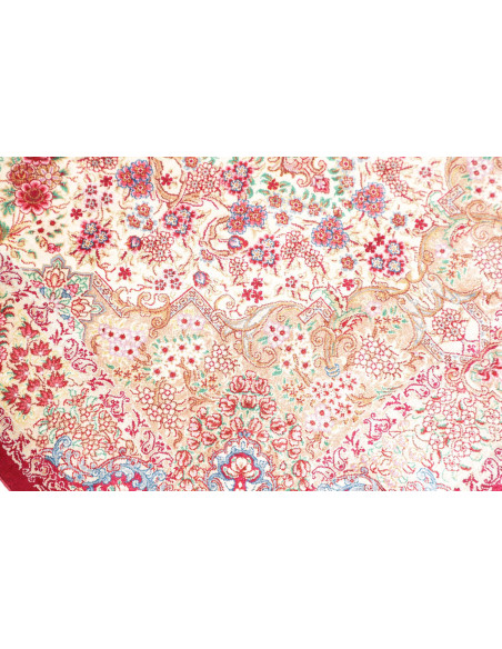Rug Ghom Silk Persia 81x118 Cream Red