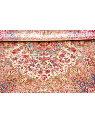 Rug Ghom Silk Persia 81x118 Cream Red