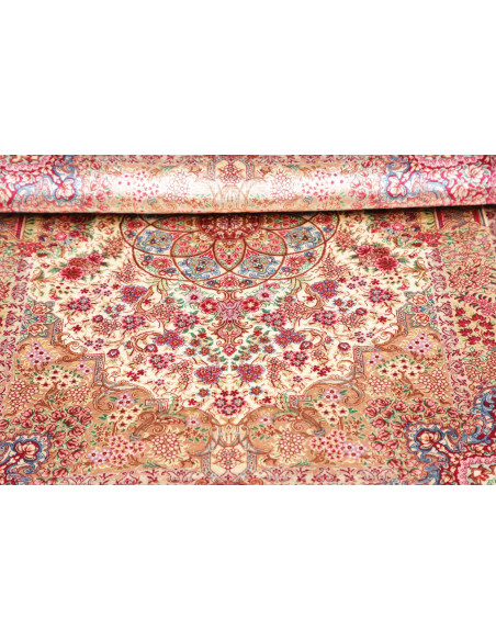 Rug Ghom Silk Persia 81x118 Cream Red