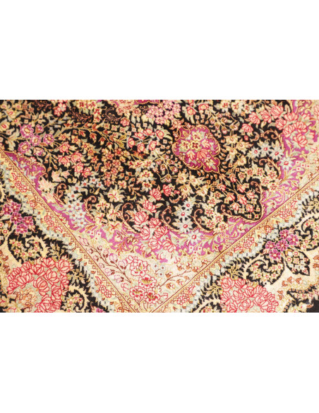 Rug Ghom Silk Persia 79x120 Black Pink