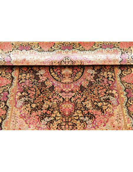 Rug Ghom Silk Persia 79x120 Black Pink