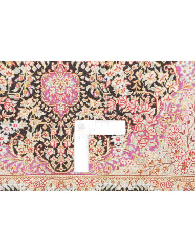 Rug Ghom Silk Persia 79x120 Black Pink