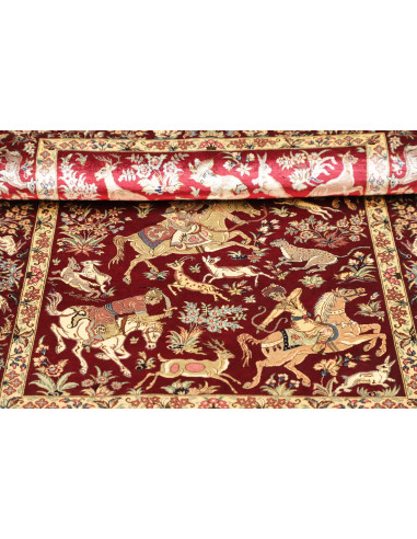 Tappeto Ghom Seta Persia 80x124 Rosso Cremisi D